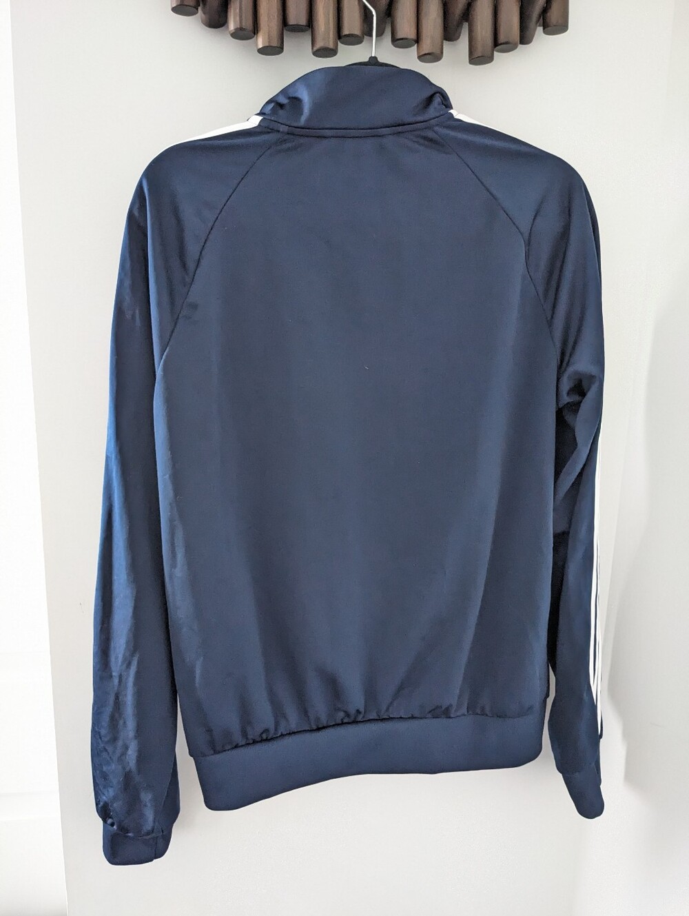 Adidas Women's Navy & White Three-Stripe Track Jacket - Size Small To Medium - Picture 2 of 7